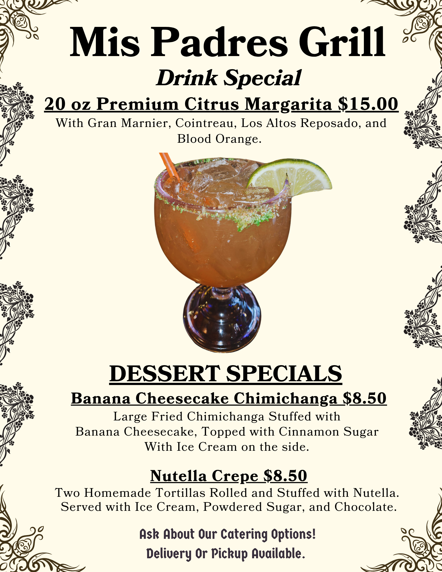 Back of Menu